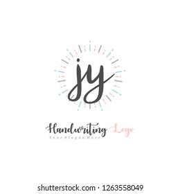 J Y Initial handwriting logo vector