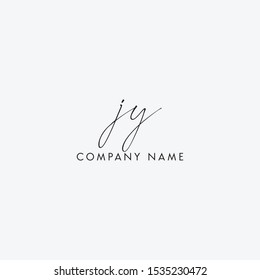 J Y Initial handwriting logo vector