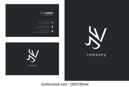 J & Y line logo joint letter design with business card template
