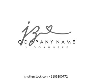 J Z Initial handwriting logo vector