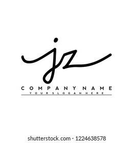 J Z Initial handwriting logo vector