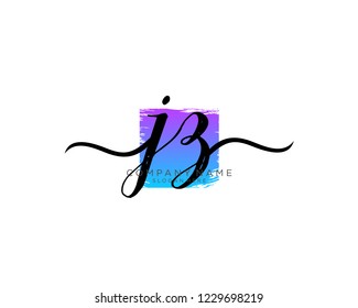 J Z Initial handwriting logo vector