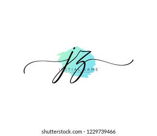 J Z Initial handwriting logo vector