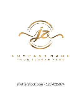 J Z Initial handwriting logo vector