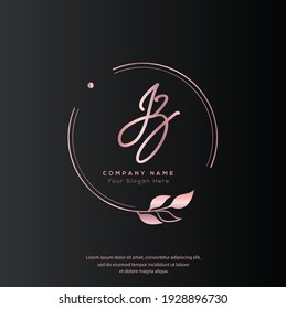 J Z JZ Initial letter handwriting and signature logo. Beauty vector initial logo .Fashion, boutique, floral and botanical