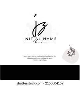 J Z JZ Initial letter handwriting and signature logo. Beauty vector initial logo .Fashion, boutique, floral and botanical	

