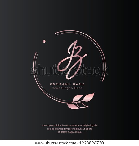J Z JZ Initial letter handwriting and signature logo. Beauty vector initial logo .Fashion, boutique, floral and botanical