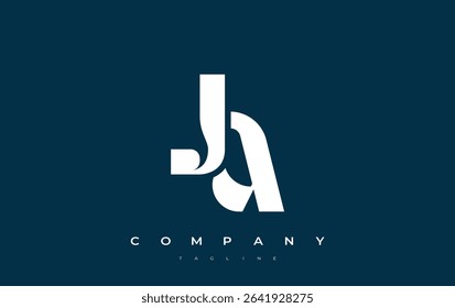 JA Abstract Geometric Logo Design. Modern and elegant logo design with simplistic typography elements, showcasing branding excellence.