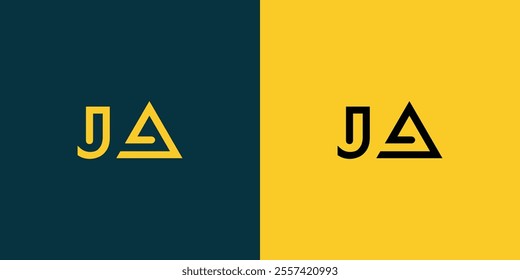 JA abstract minimalist letters Logo Monogram. It is a minimalist logo, this logo is made by combining two letters