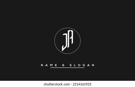 JA,  AJ  Abstract  Letters  Logo  Monogram