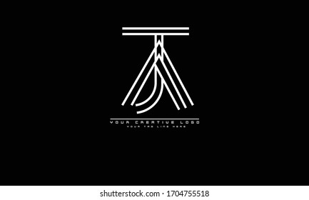 JA AJ abstract vector logo monogram template