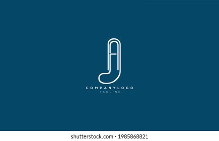 JA AJ J AND A Abstract initial monogram letter alphabet logo design