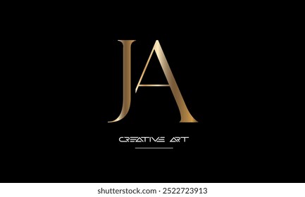 JA, AJ, J, Un monograma de logotipo de letras abstractas