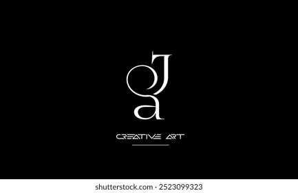 JA, AJ, J, Un monograma de logotipo de letras abstractas