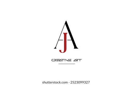 JA, AJ, J, Un monograma de logotipo de letras abstractas