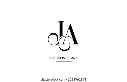 JA, AJ, J, Un monograma de logotipo de letras abstractas