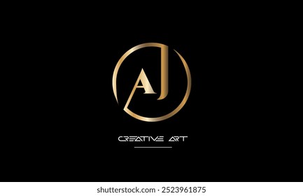 JA, AJ, J, Un monograma de logotipo de letras abstractas