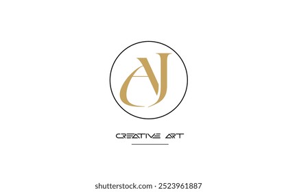 JA, AJ, J, Un monograma de logotipo de letras abstractas