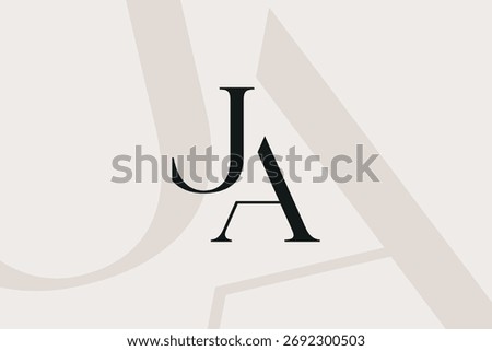 JA or AJ letter logo icon design. Classic style luxury initials monogram.