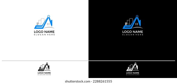 JA, CJA, Iniciales diseño minimalista de logotipo (Arquitectura, Bienes Raíces, Finanzas, cualquier Brands_Companies, etc.) plantilla de ilustración vectorial.
