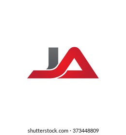 JA company linked letter logo black red