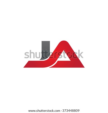 JA company linked letter logo black red