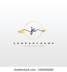 JA handwriting initial logo template vector.