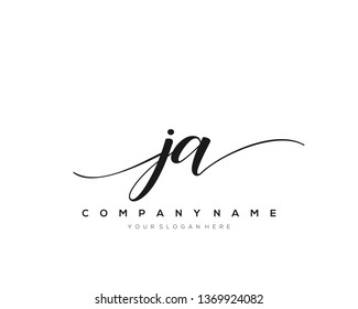 JA handwriting initial  logo vector