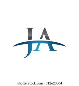 JA initial company blue swoosh logo