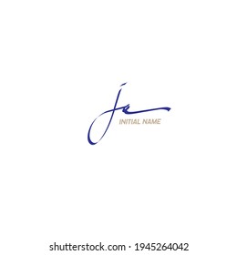 ja logotipo inicial de escritura a mano para identidad