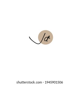 Ja initial handwriting logo for identity