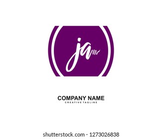 JA Initial Handwriting Logo Template Vector