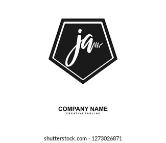 JA Initial Handwriting Logo Template Vector