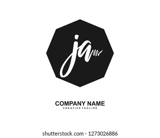 JA Initial Handwriting Logo Template Vector