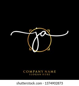 JA Initial handwriting logo template