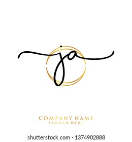 JA Initial handwriting logo template
