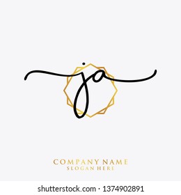 JA Initial handwriting logo template