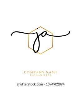 JA Initial handwriting logo template