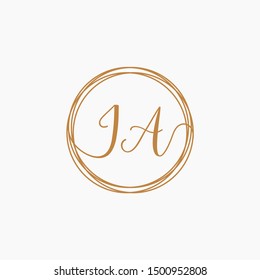 JA Initial Handwriting logo template, Creative fashion logo design, couple concept -vector