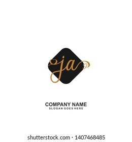 JA Initial handwriting logo vector