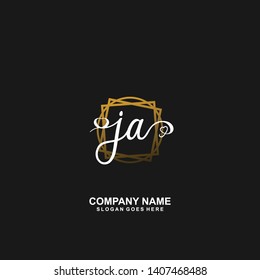 JA Initial handwriting logo vector