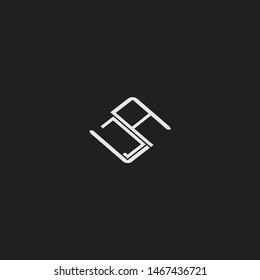 JA Initial Logo letters with rotate squere template