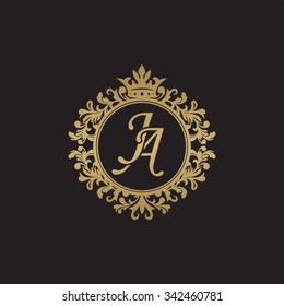 JA initial luxury ornament monogram logo