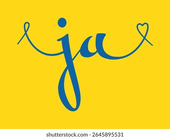 JA initial wedding monogram calligraphy vector illustration. Hand drawn lettering j and a love logo design for valentines day poster, greeting card, photo album, banner print or tattoo.