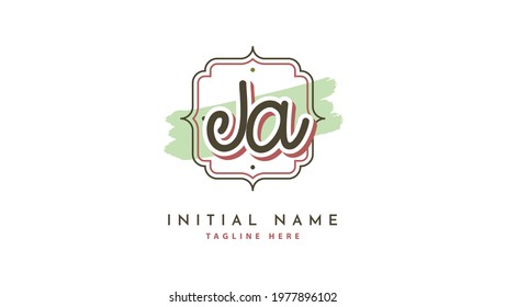 JA Initials, handwriting logo vector