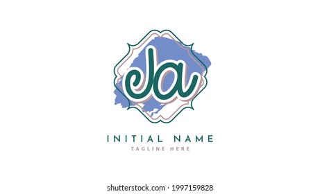 JA Initials, handwriting logo vector