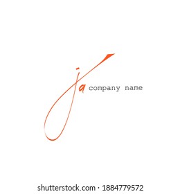JA J A Initial Handschrift kreative Mode elegantes Design Logo Zeichen Symbol Vorlage Vektorsymbol