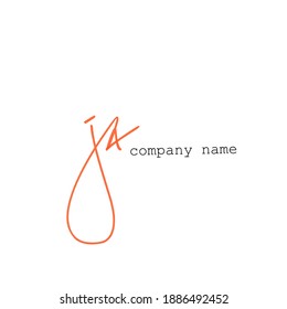 JA J Escritura a mano inicial moda creativa diseño elegante logo Firmar plantilla de vector icono