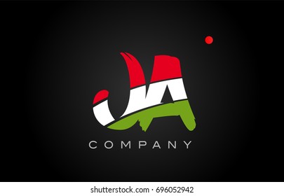 JA J A letter logo combination alphabet vector creative company icon design template modern