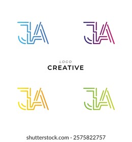 JA, JVA Creative Latter Logo Design. Monogram Design. By Custom Branding Logo. Creative Logo Design. Vector illustration. Modern Design. Logo Template.